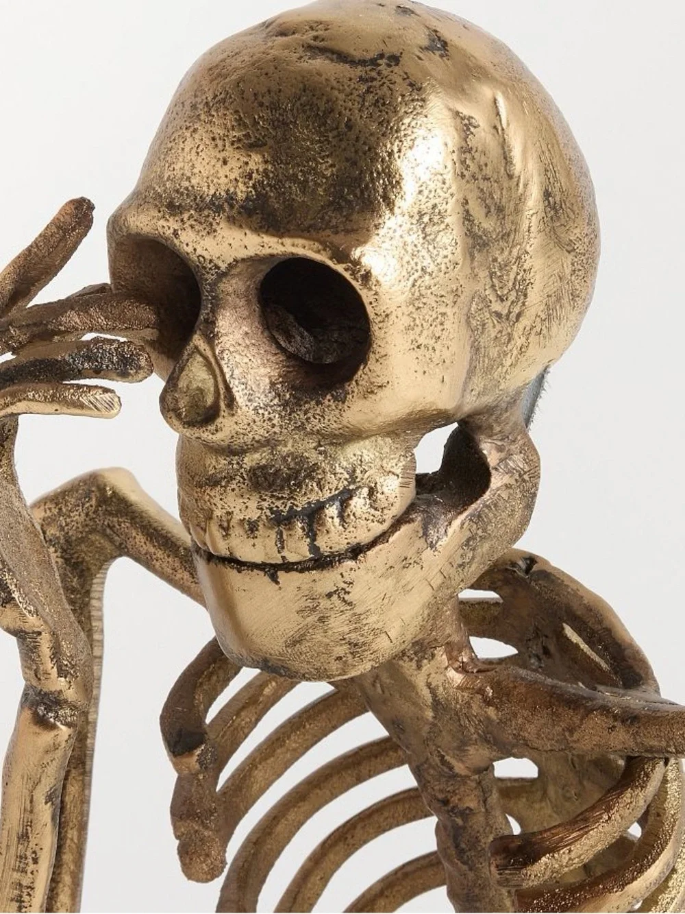 Pottery Barn Thinking Skeleton 💀 In Brass Color BNIB